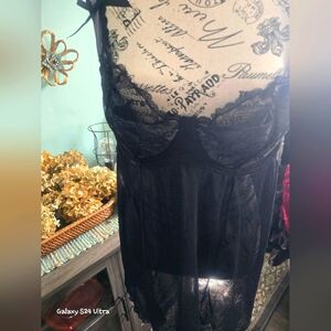 💲Lane Bryant Cacique blk/gray chemise lingerie NWOT Sz 18/20